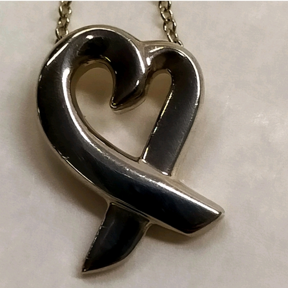 TIFFANY & CO PALOMA PICASSO Elegant Silver Heart Pendant Necklace 925 Audrey